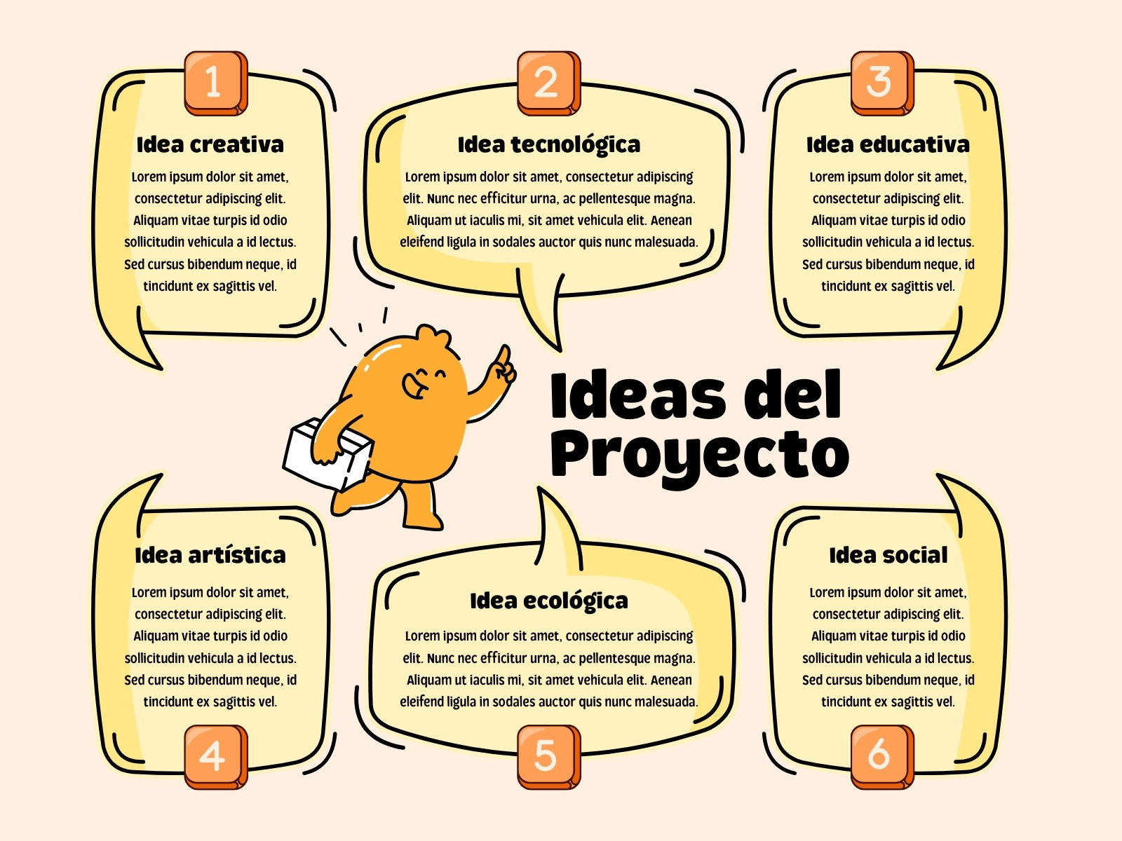 Gráfico Ideas Proyecto Ilustrado Infantil Amarillo y Naranja