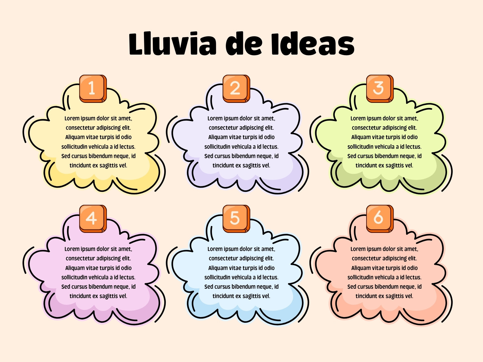 Gráfico Lluvia de Ideas Ilustrado Infantil Multicolor