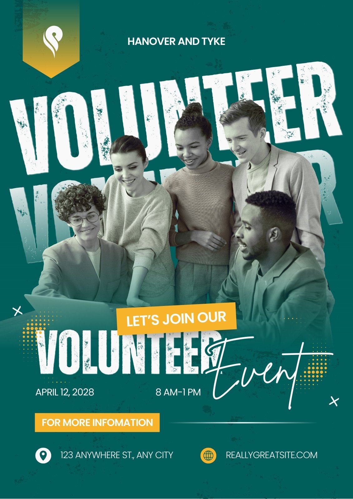 Copy of Green and Yellow Modern Volunteer Event Poster