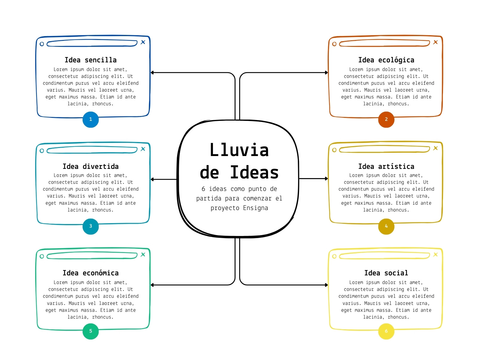 Gráfico Lluvia de Ideas Sencillo Moderno Colorido