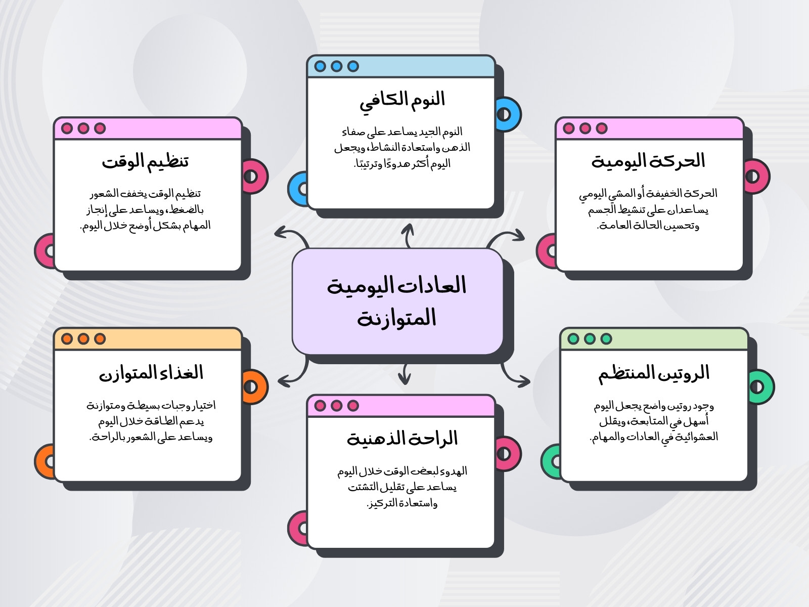 مخطط متعدد الألوان حديث أسلوب حياة