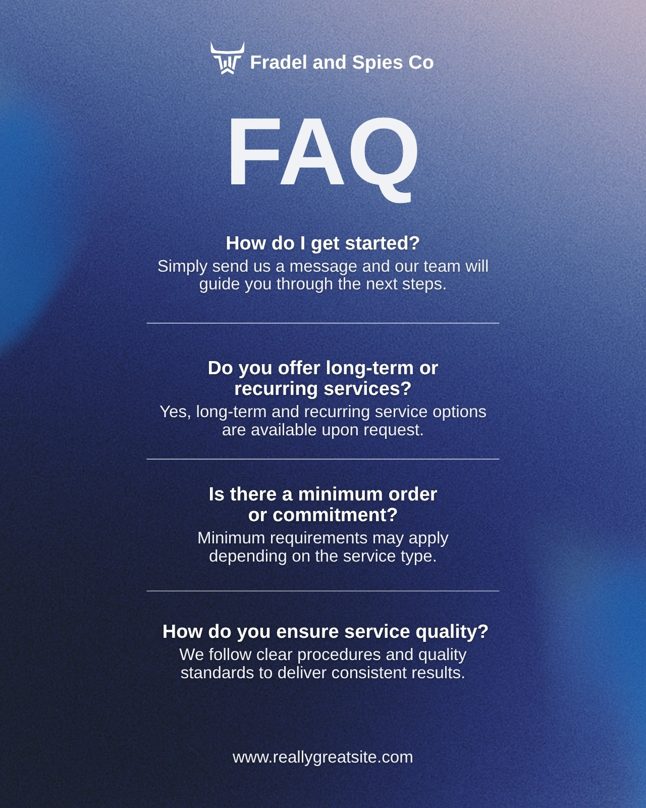 Blue and White Modern FAQ Instagram Post