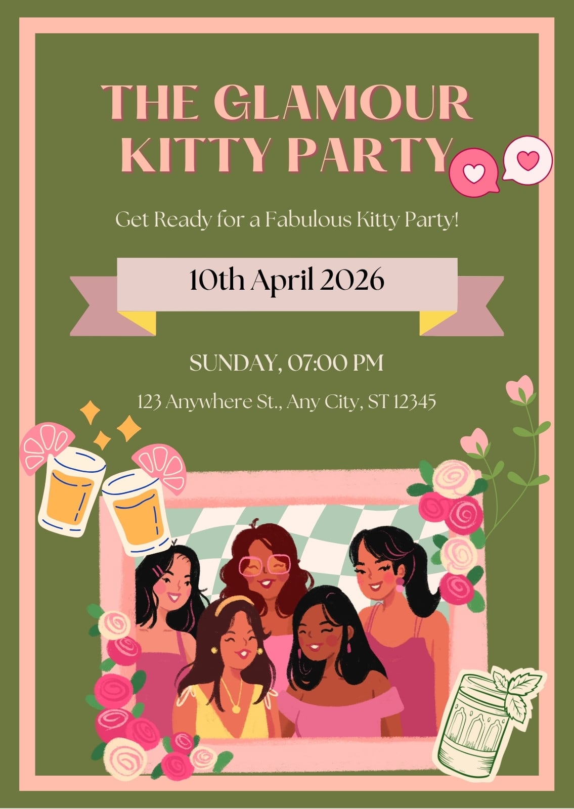Free and customizable kitty party templates