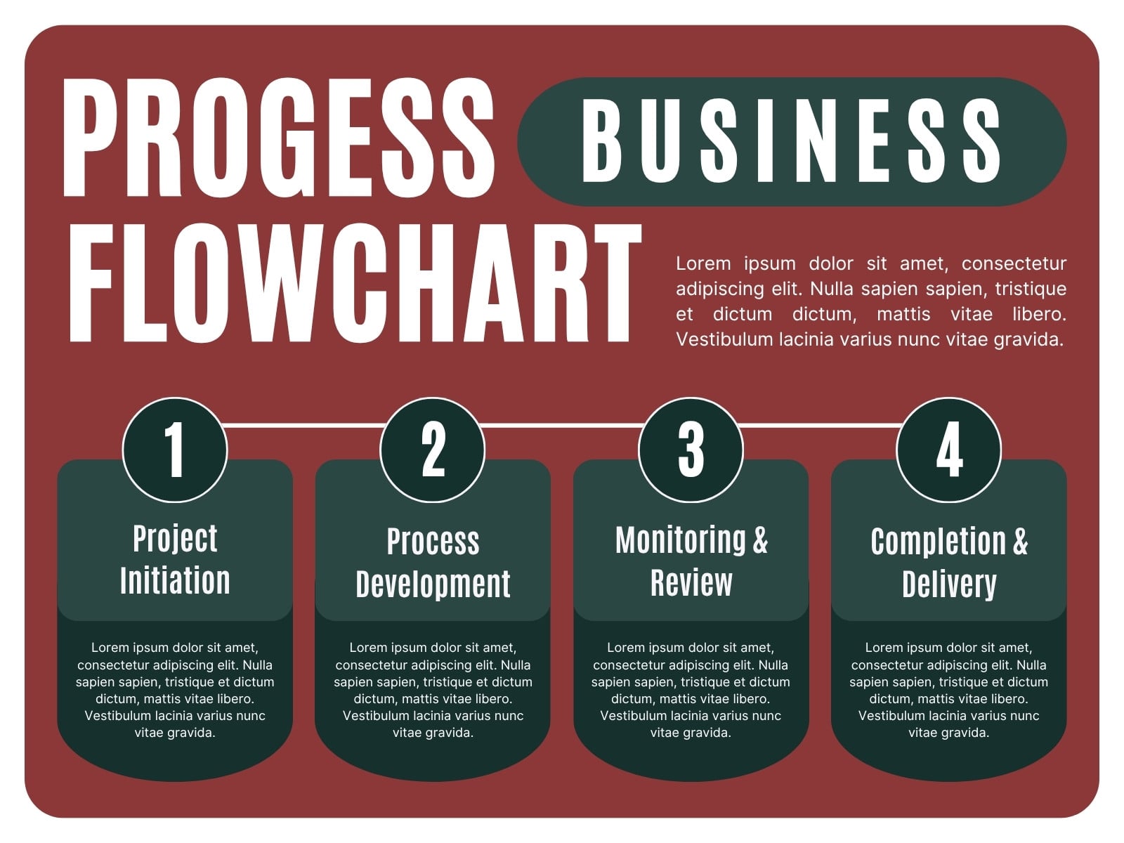 Red and Green Modern Progress Business Flowchart Graph