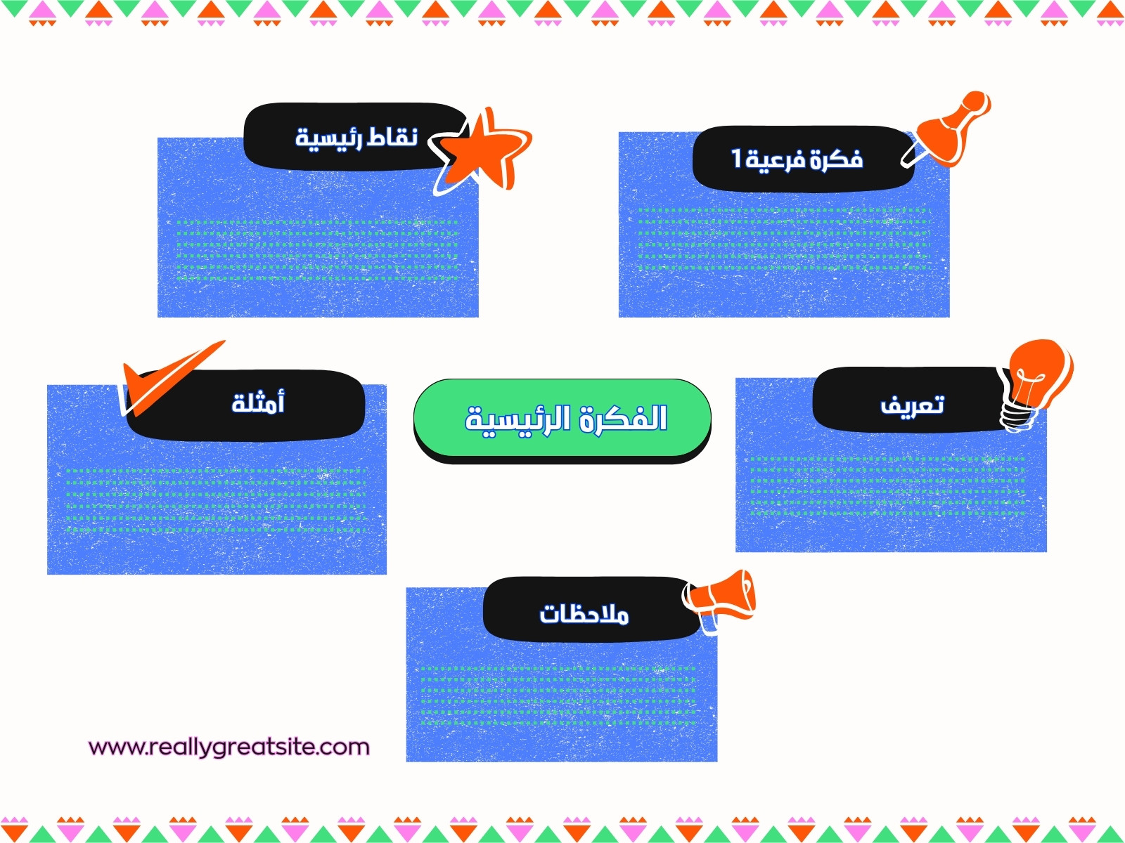 أزرق وأخضر مرح مخطط ذهني رسم بياني
