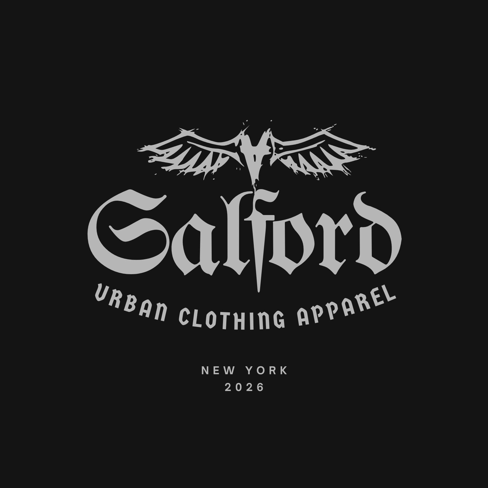 Mẫu logo thời trang đường phố Gothic đen xám Mẫu logo thời trang đường phố Gothic đen xám