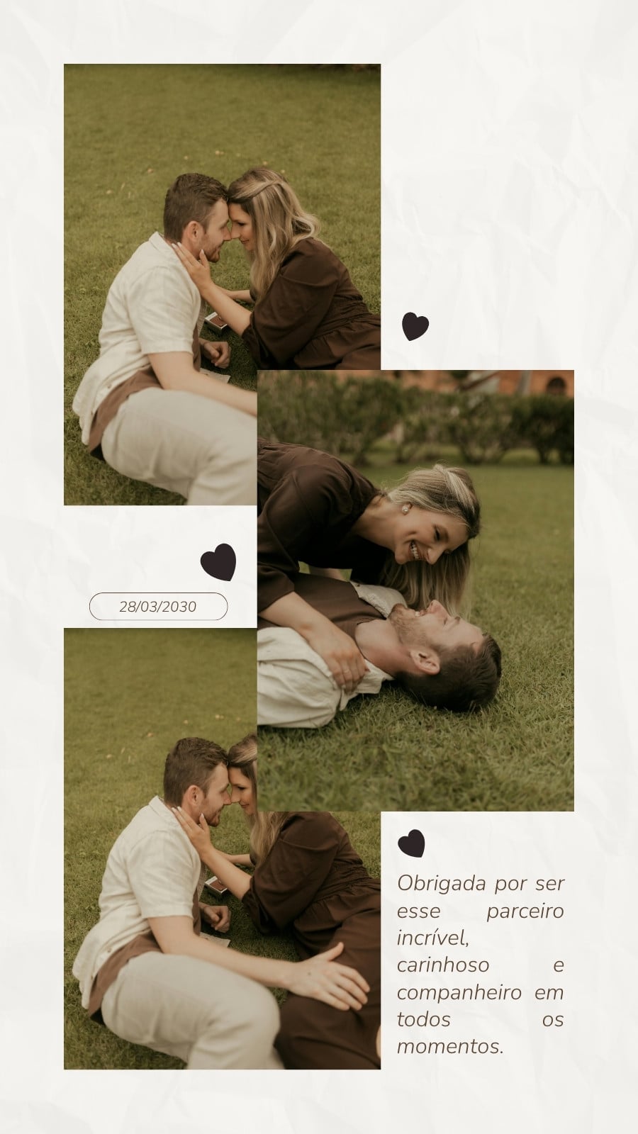 Story do instagram feliz aniversário casal de namorados minimalista marrom