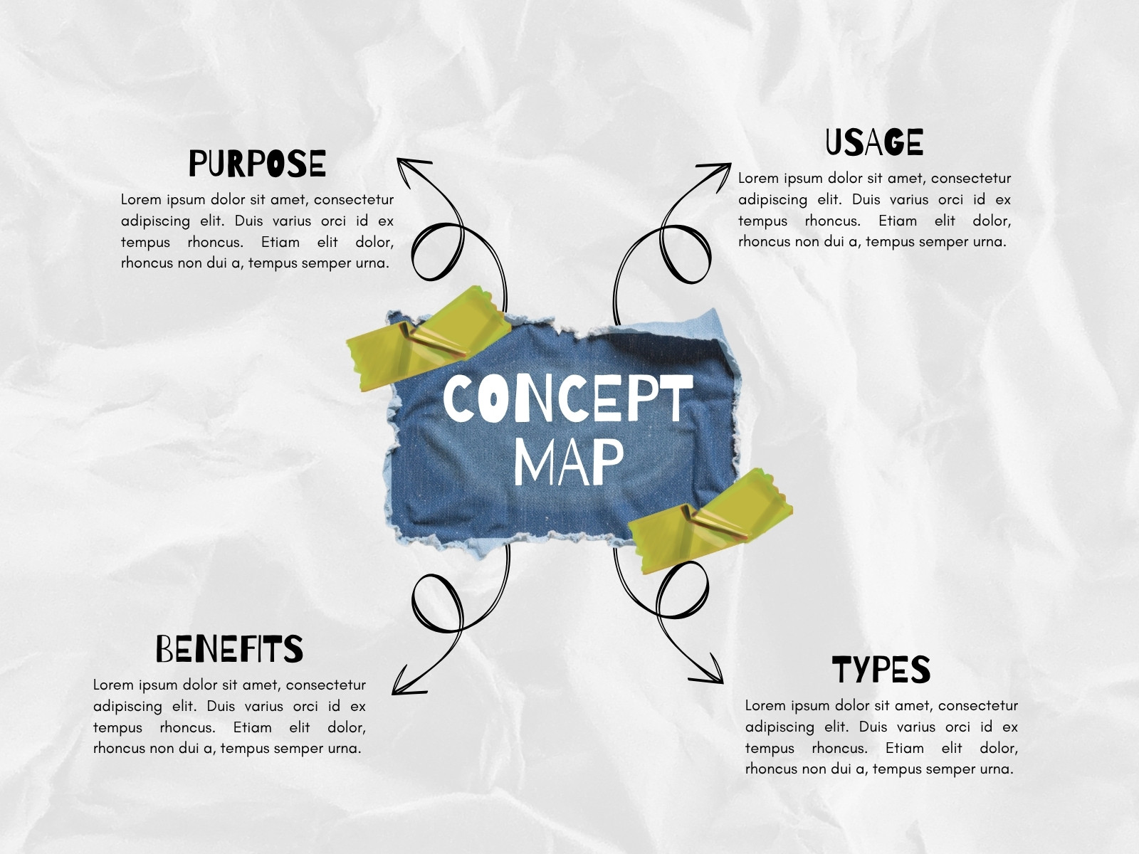 White and Blue Illustrated Concept Map Graph