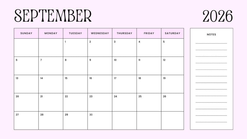 Free and customizable september templates