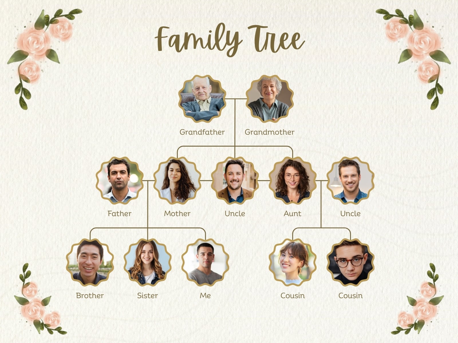 Neutral Illustrated Family Tree Graph