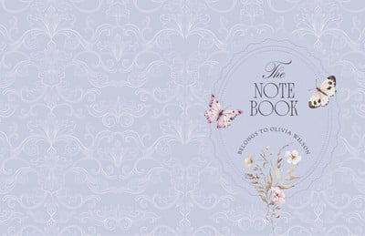 Elegant Vintage Pastel Cover Notebook Wrap Notebook (Wrap) Canva template, blue