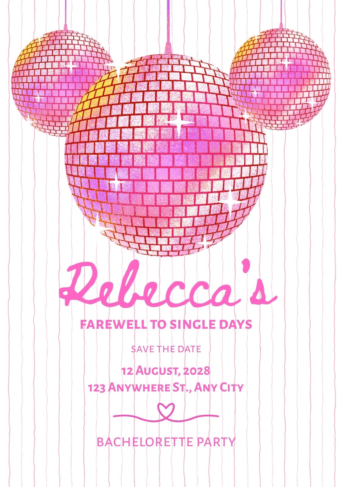 White And Pink Spark Bachelorette Party Flyer