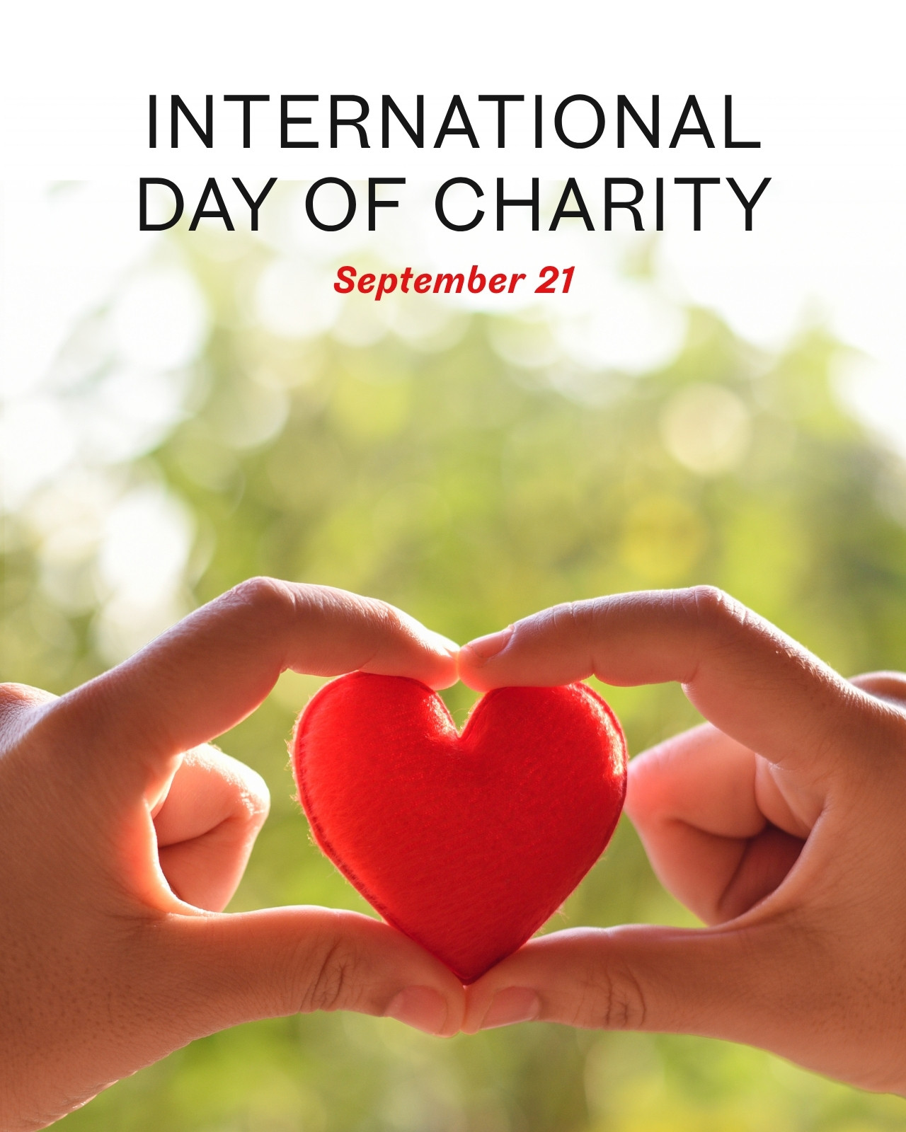 Red and Green International Day of Charity Instagram Post