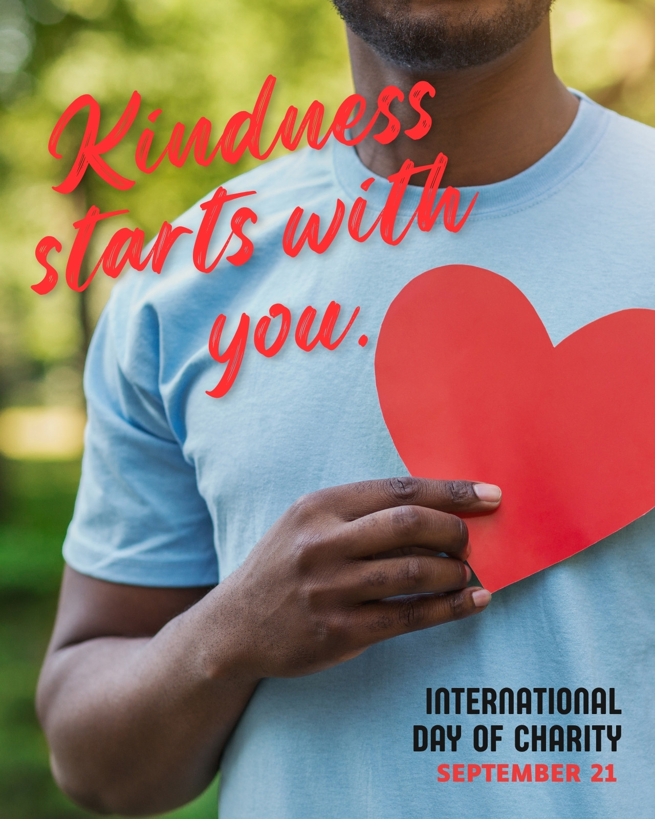 Blue and Red International Day of Charity Instagram Post
