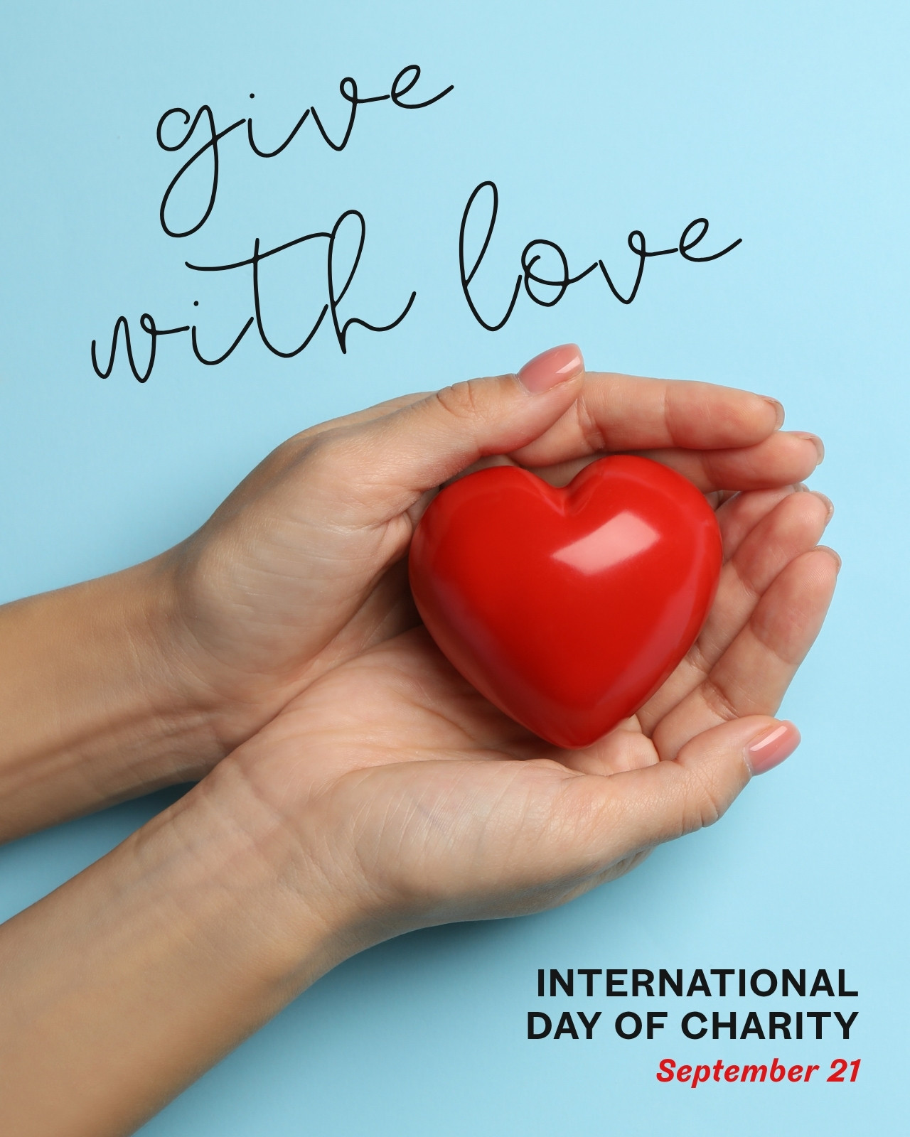 Blue and Red International Day of Charity Instagram Post