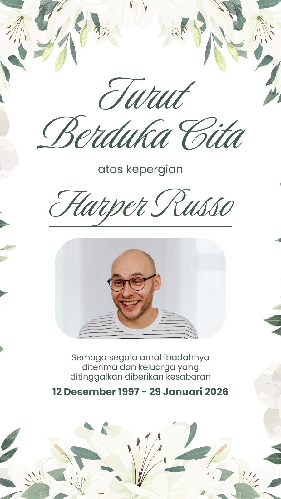 Hijau Bunga Ucapan Turut Berduka Cita Your Story