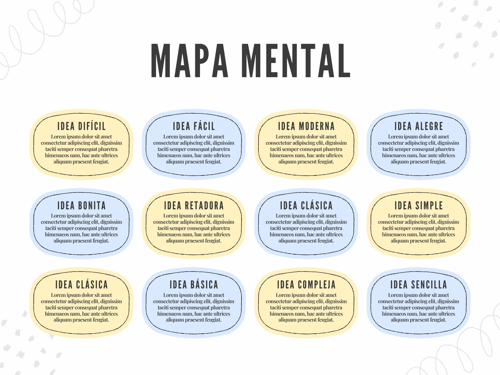 Grafico Mapa Conceptual Moderno Creativo Sencillo Azul y Amarillo