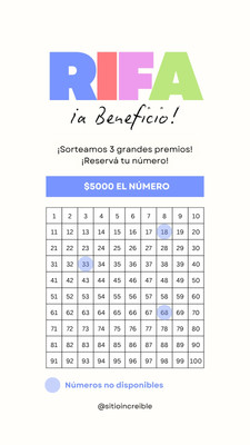 Formato de rifa 100 números para editar gratis | Canva