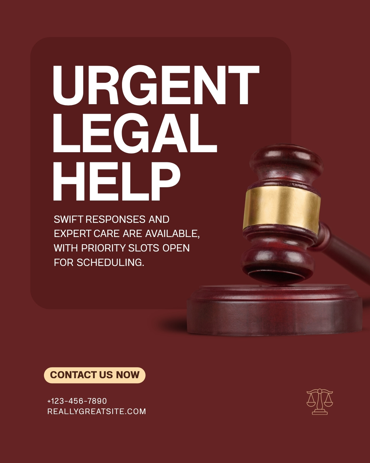 Red and Brown Modern Legal Instagram Post