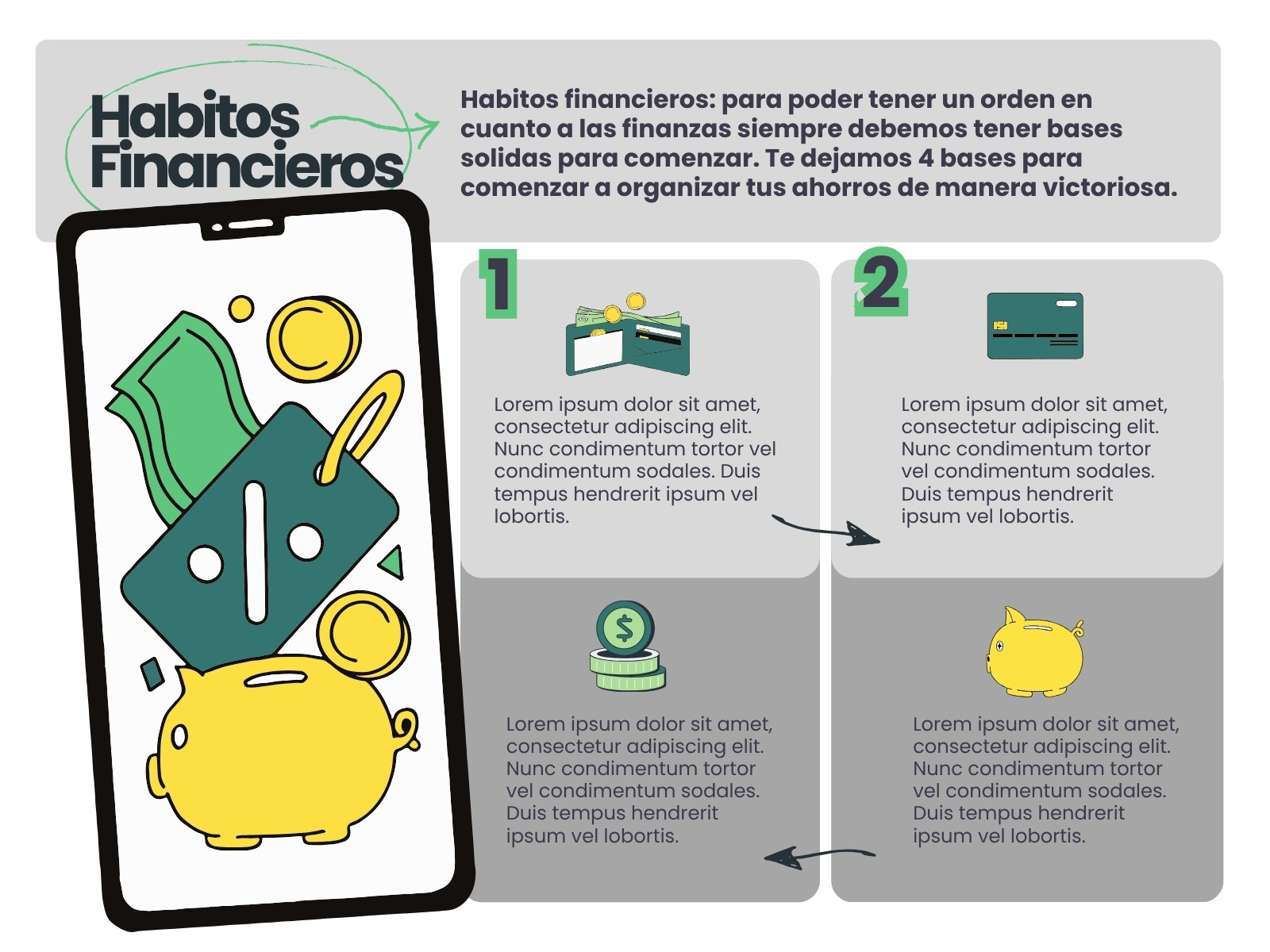 Verde y Amarillo Moderno Finanzas Gráfico