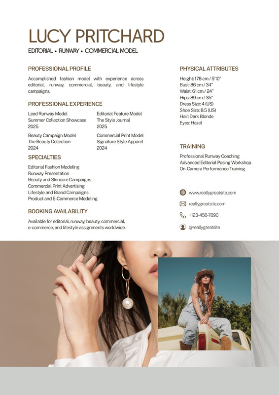 Studio Model Resume Example Customize 30+ Model Resume Templates Online - Canva