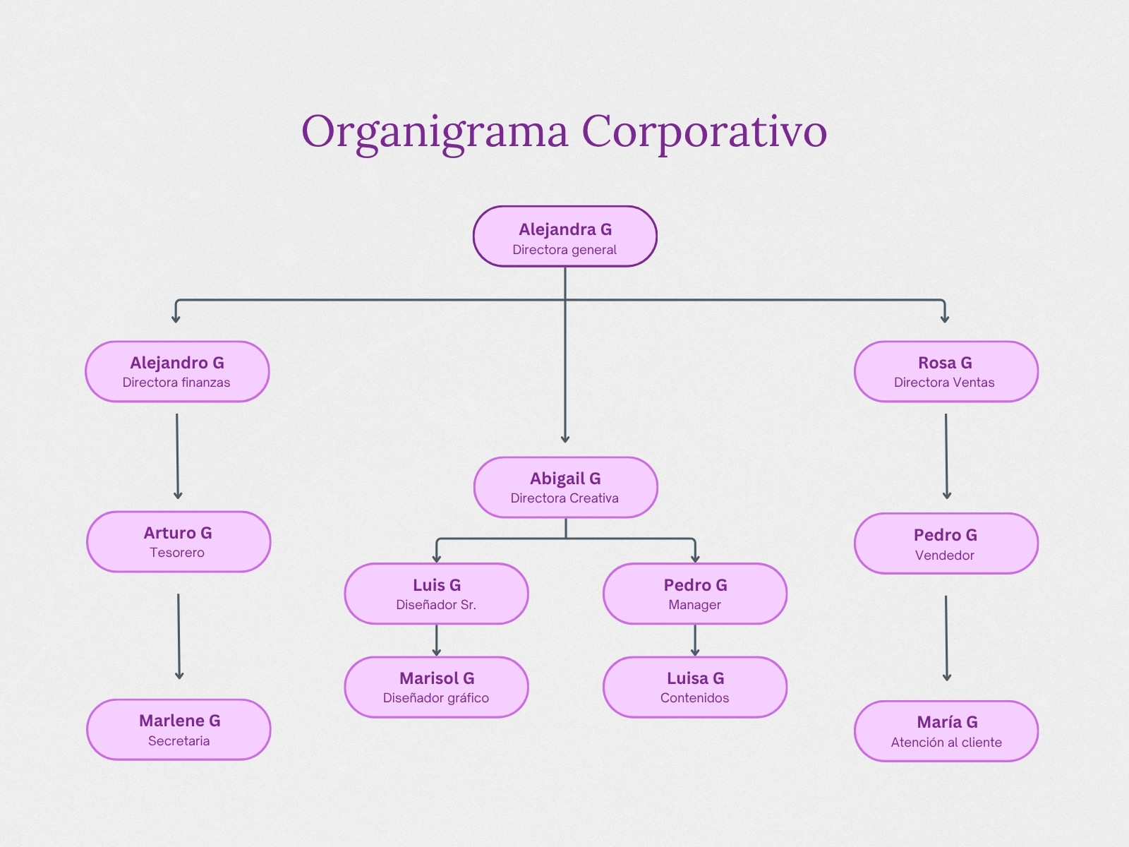 Morado y Blanco Estructural Organigrama Gráfica