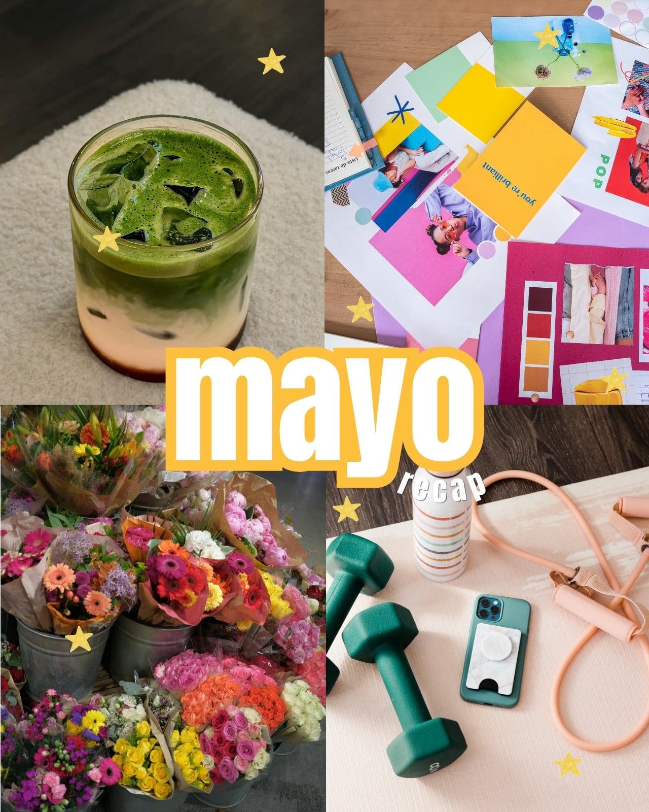 Post de Instagram Moderno Recap Mensual Multicolor