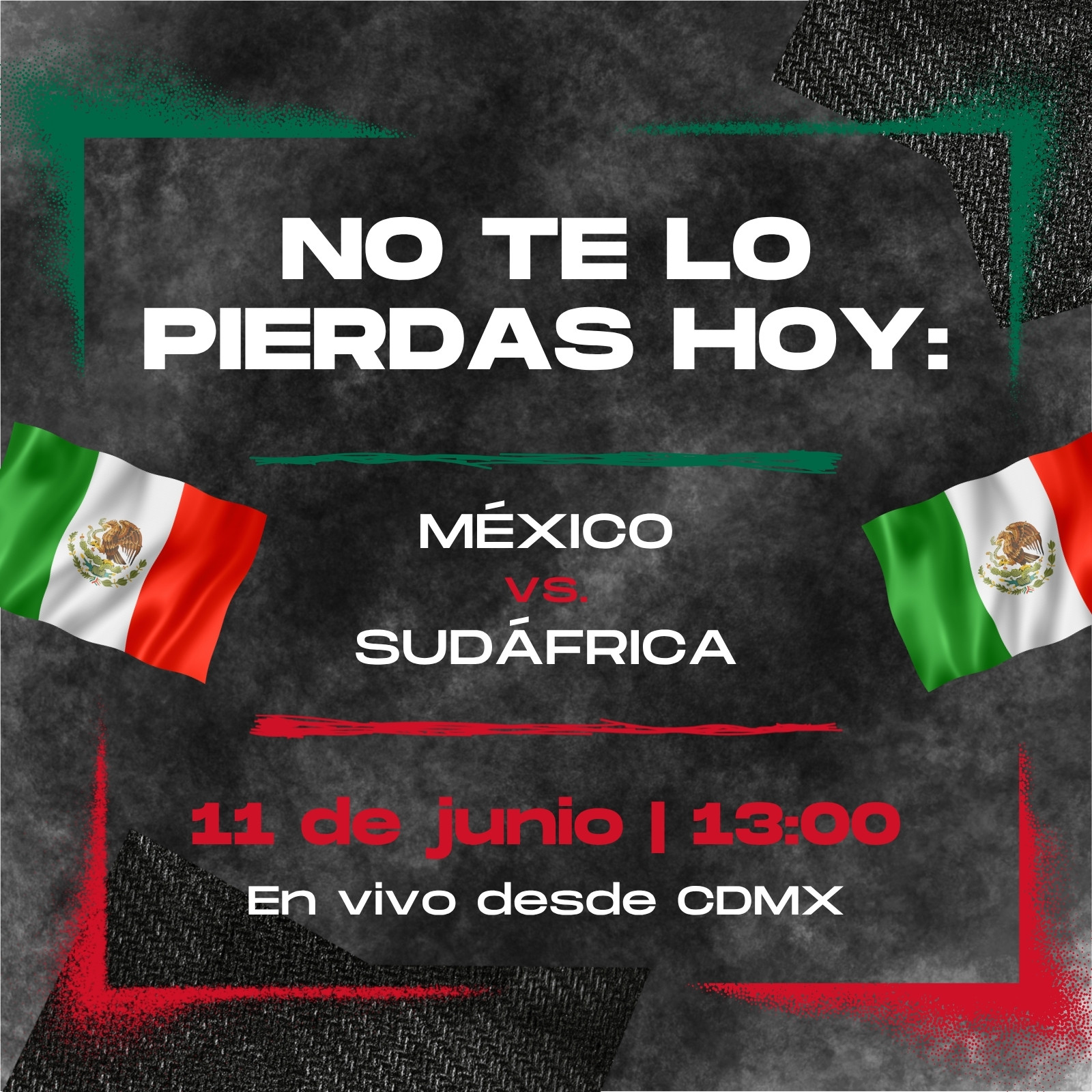 Post de Instagram sobre futbol estilo dinámico en verde blanco y rojo Post de Instagram sobre futbol estilo dinámico en verde blanco y rojo