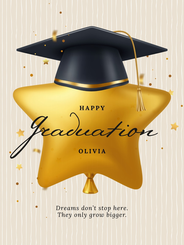 Luxury Elegant Graduation Greeting Instagram Post Canva template, gold and black