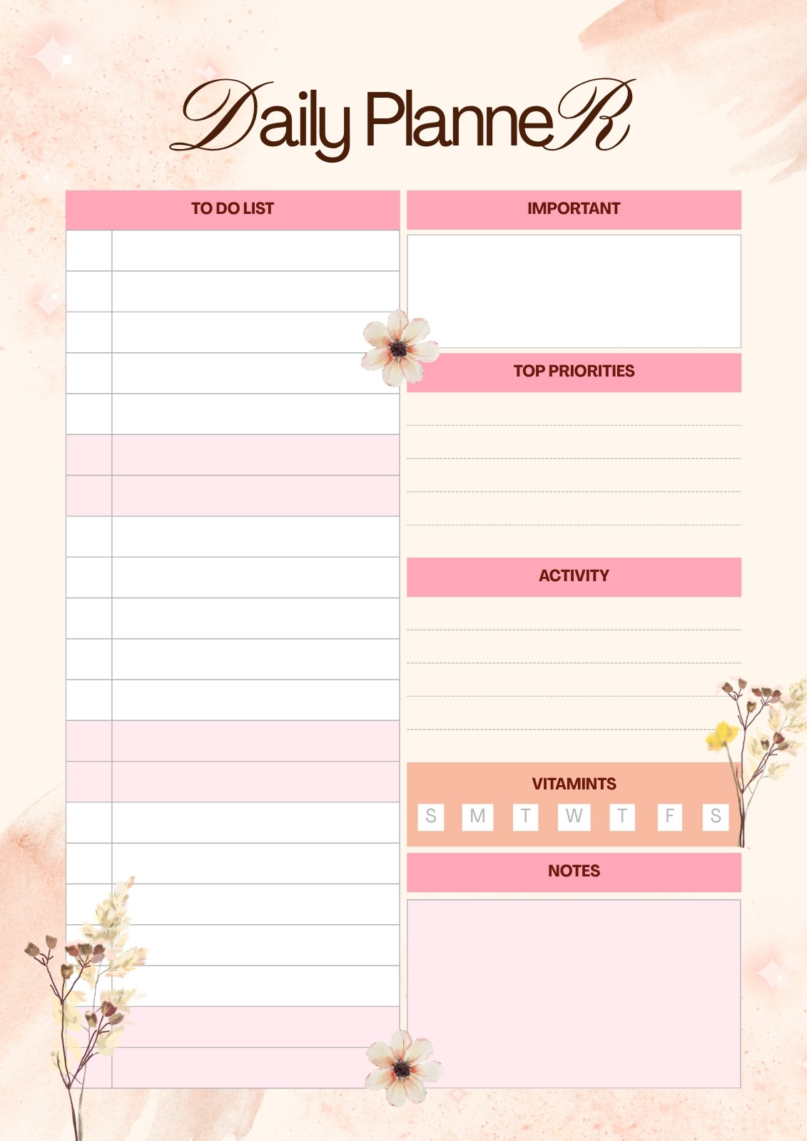 Page 3 - Free daily planner templates to customize | Canva