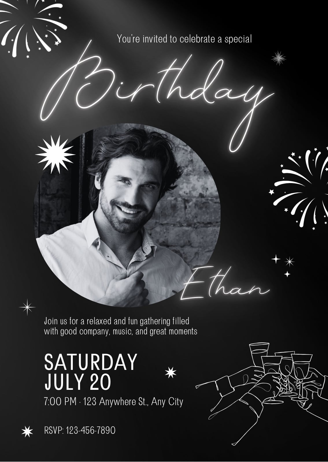birthday invitation with dress code White gold dress 50th birthday invitation (set of 30)
