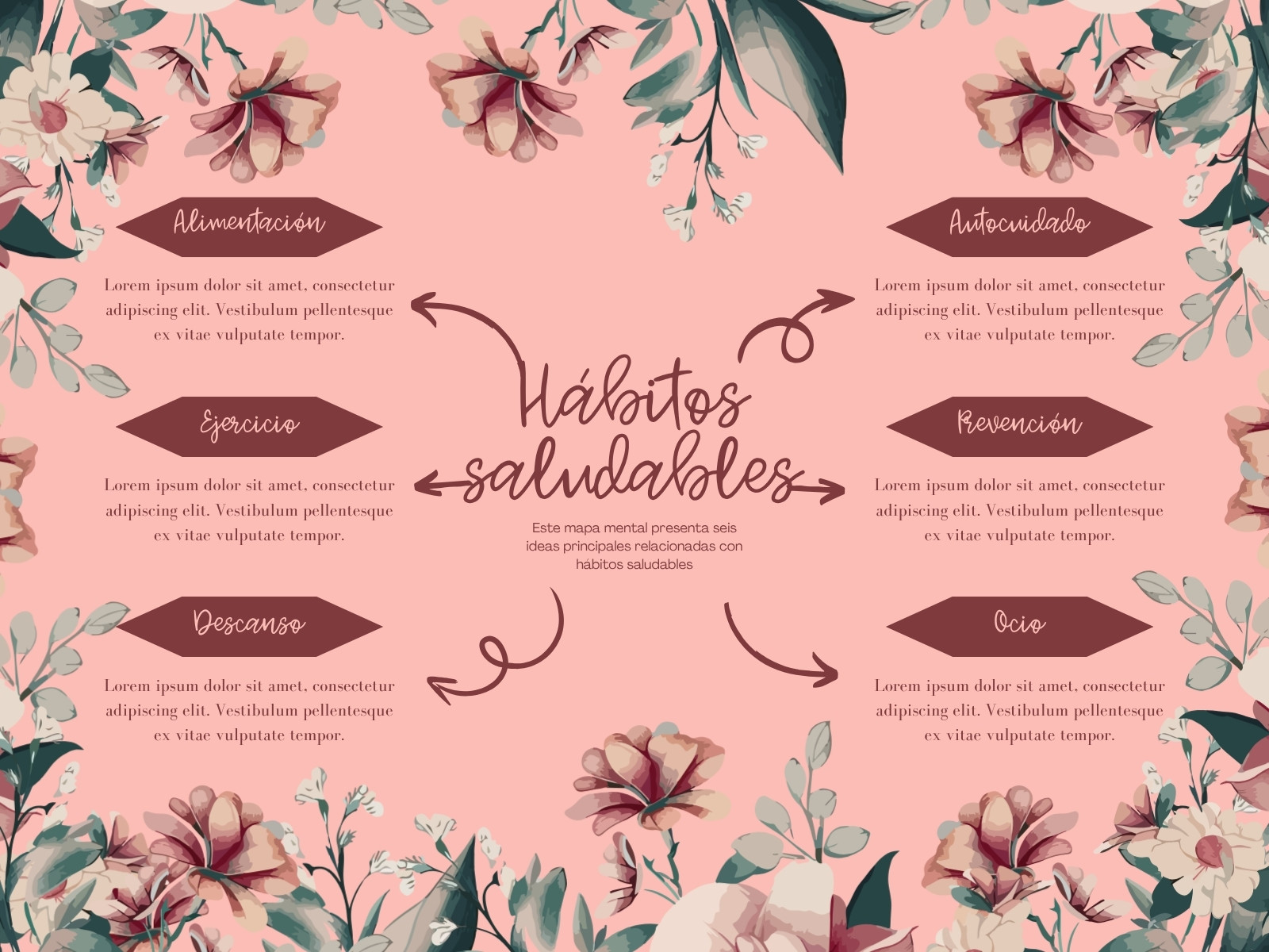 Mapa Conceptual Moderno Ilustración Rosa