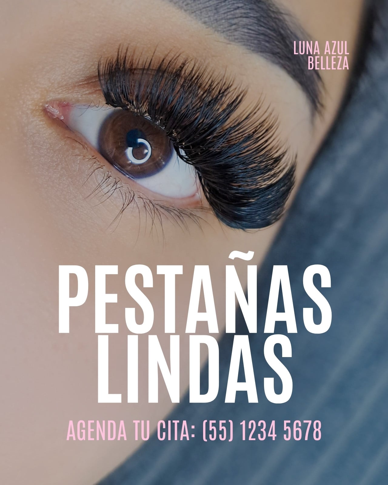 Post de Instagram Pestañas Belleza Minimalista Rosa