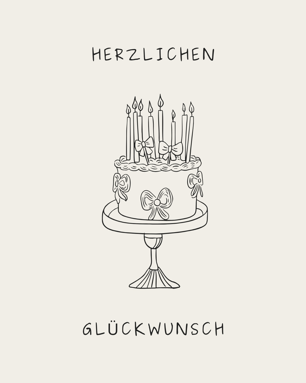 Schwarz Beige Einfach Illustrativ Geburtstag Karte WhatsApp Schwarz Beige Einfach Illustrativ Geburtstag Karte WhatsApp