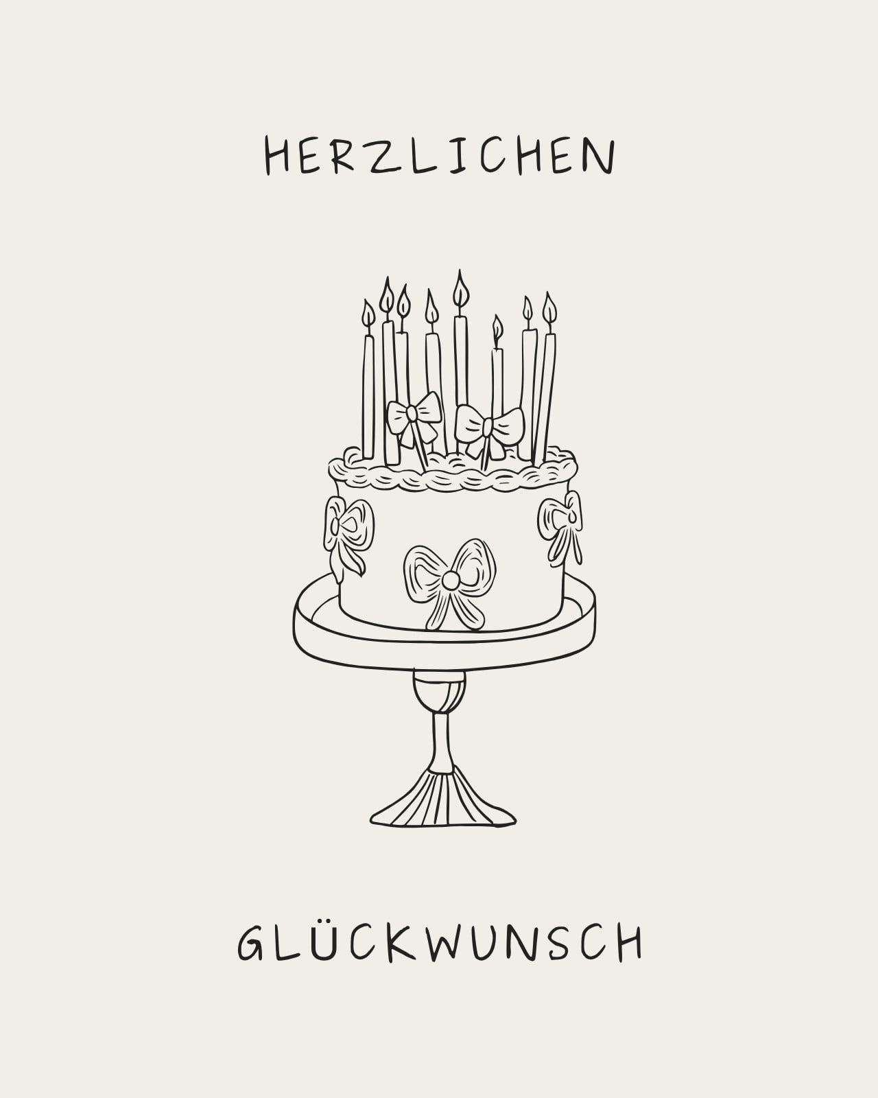 Schwarz Beige Einfach Illustrativ Geburtstag Karte WhatsApp Schwarz Beige Einfach Illustrativ Geburtstag Karte WhatsApp