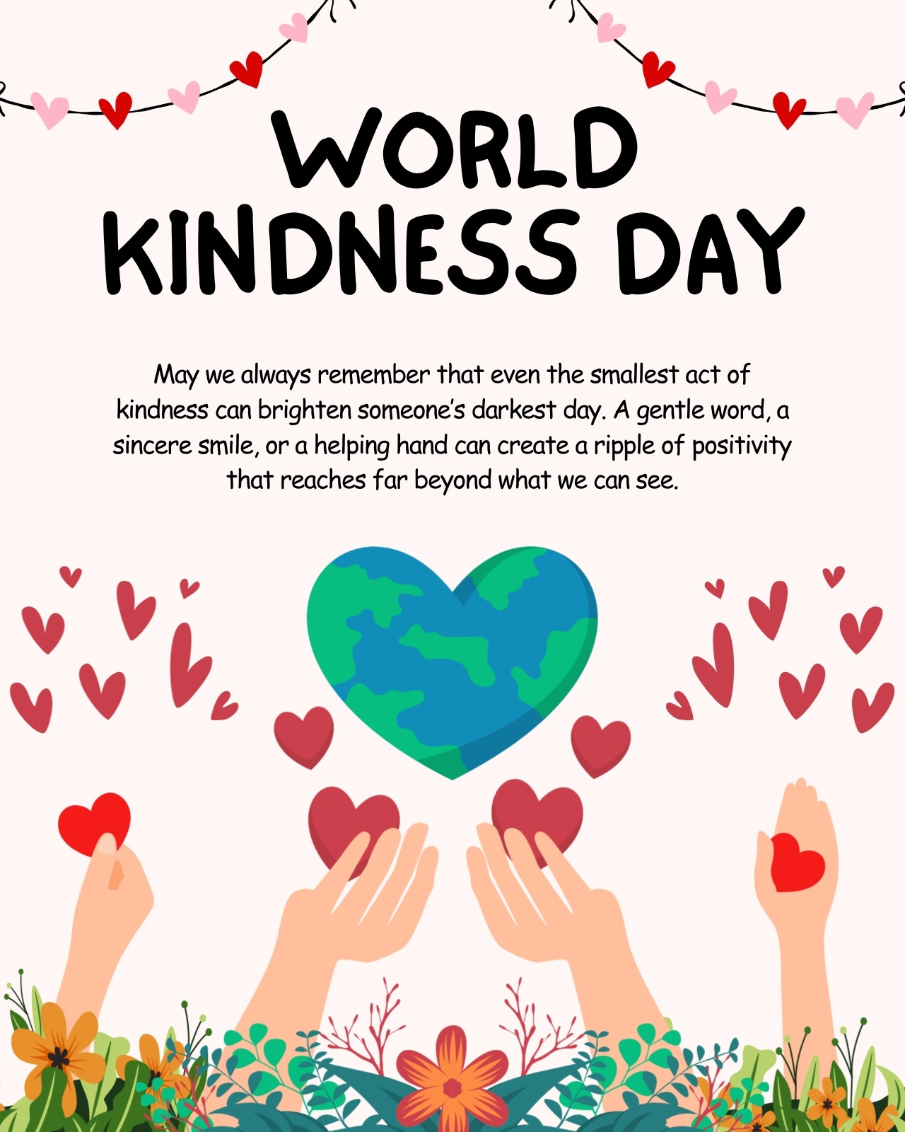 Green and Red Illustrated World Kindness Day Instagram Post