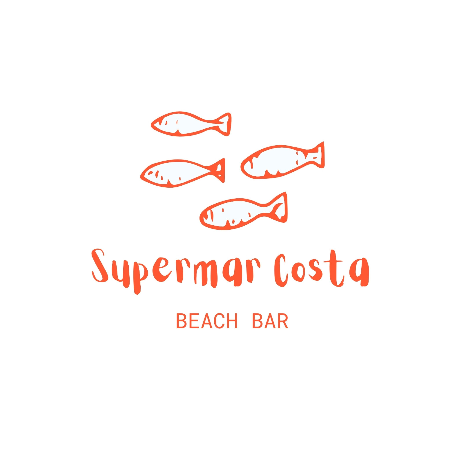 Logo Chiringuito Bar Playa Minimalista Manual Naranja