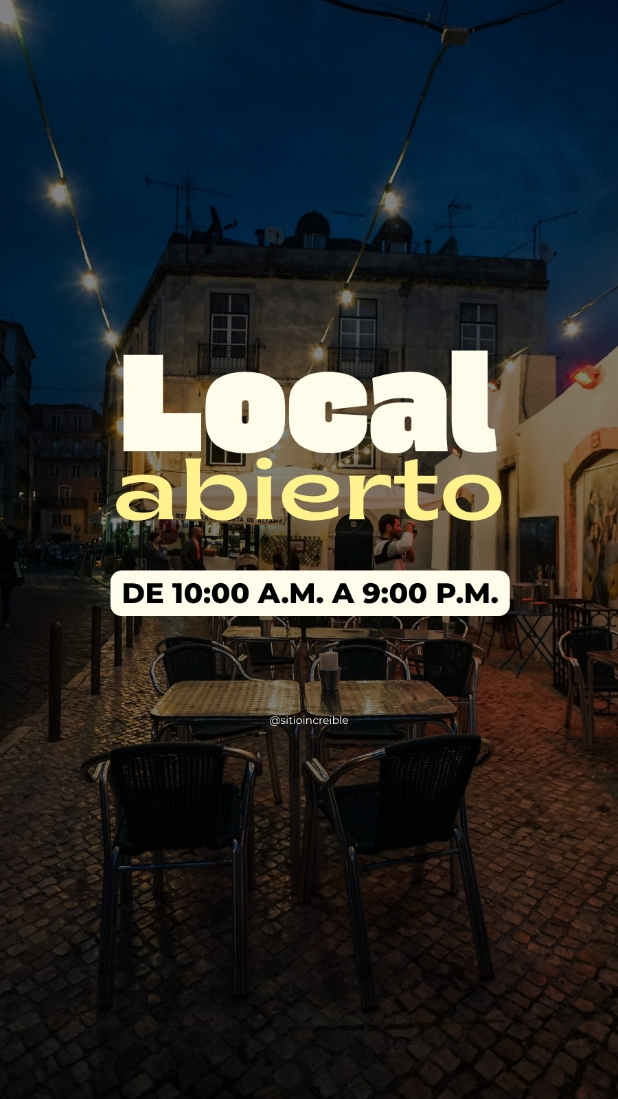 Historia de Instagram Local Abierto Moderno Blanco y Amarillo