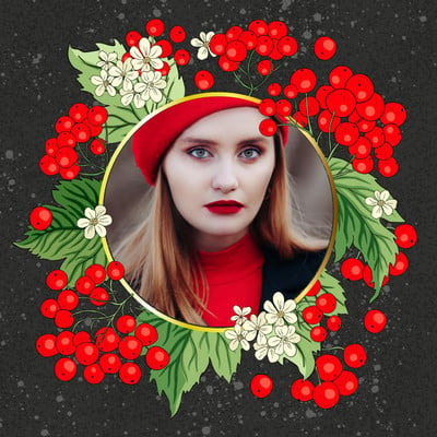 Rot Weiß und Grün Traditionelles Porträt WhatsApp-Profilbild WhatsApp Profile Picture Canva template