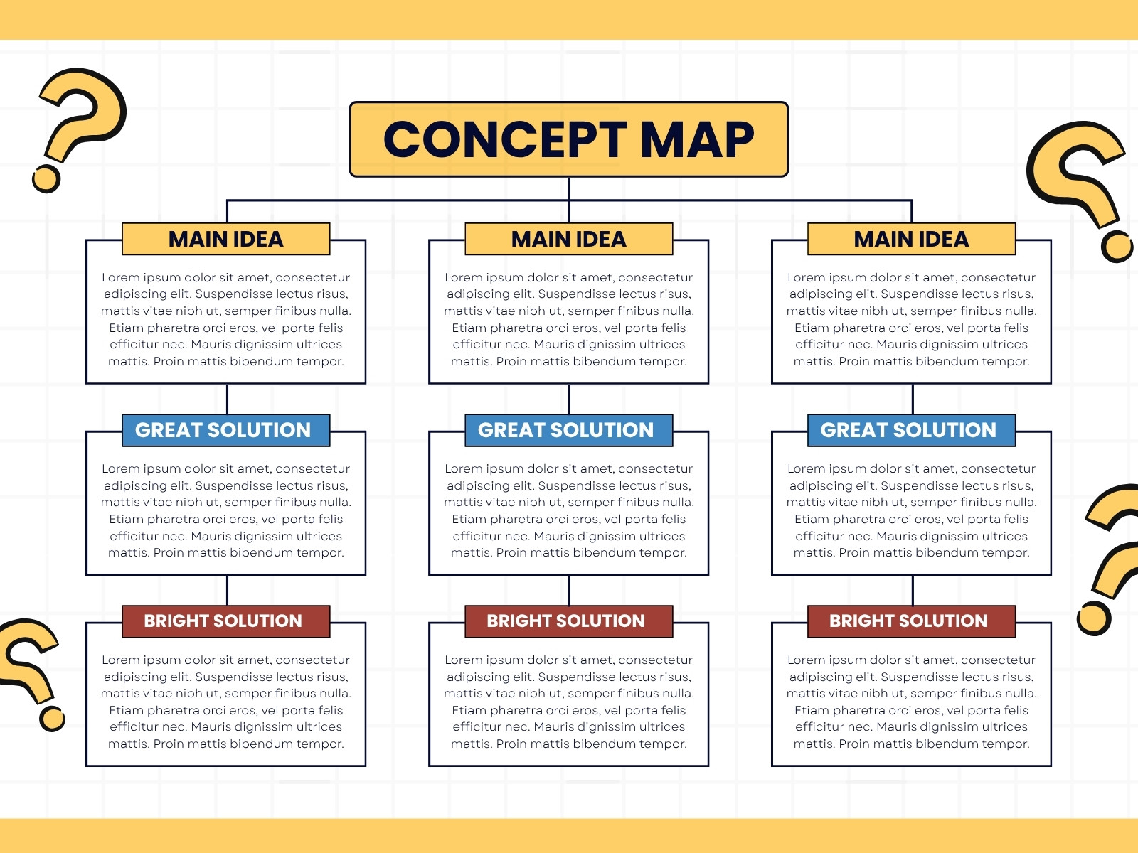 Yellow and Blue Illustrated Concept Map Graph