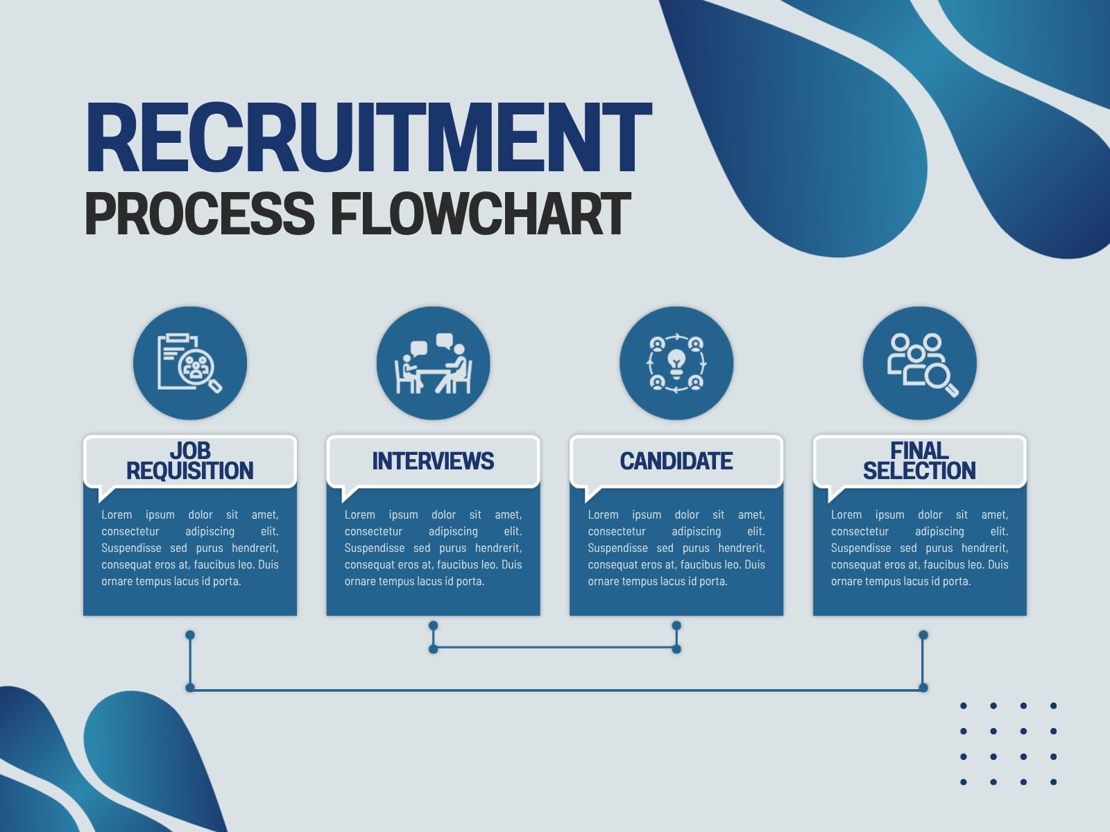 Blue and White Modern Recruitment Process Graph