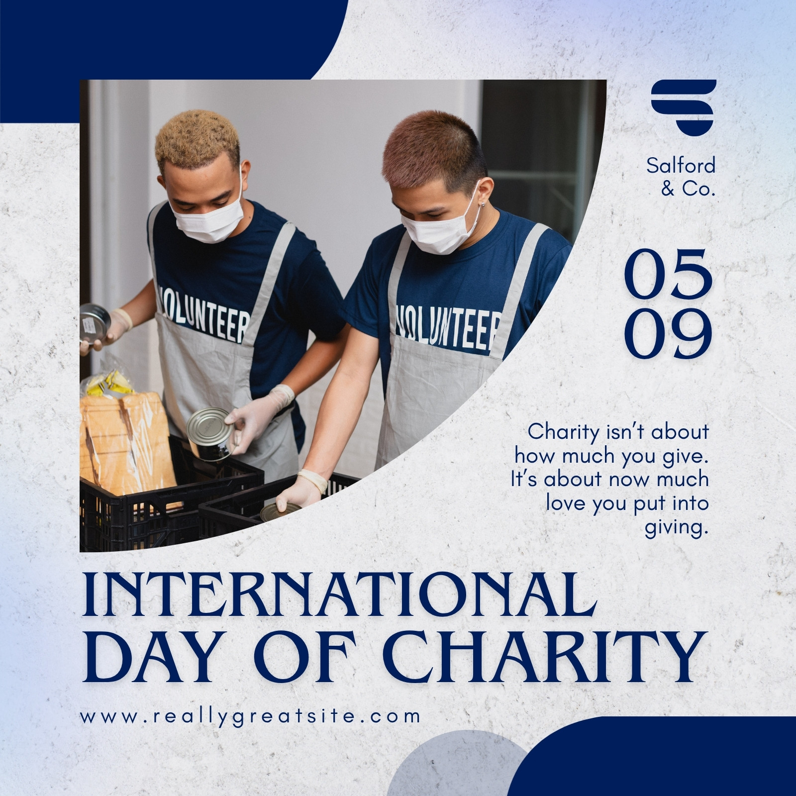 Grey and Blue Modern International Day Of Charity Instagram Post