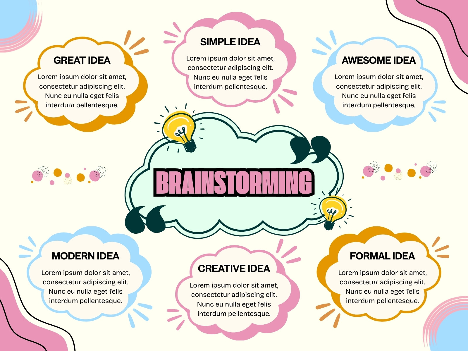Pastel Illustrated Brainstorming Graph