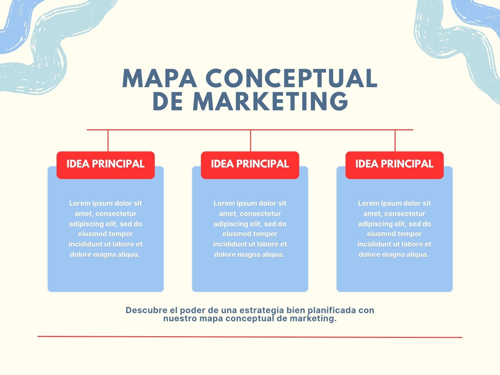 Azul y Rojo Moderno Marketing Gráfica