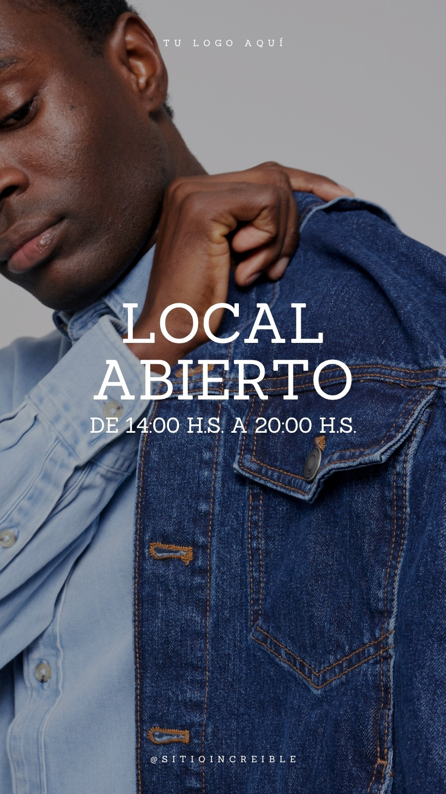 Historia de Instagram Local  de Moda Abierto  Minimalista Azul y Blanco