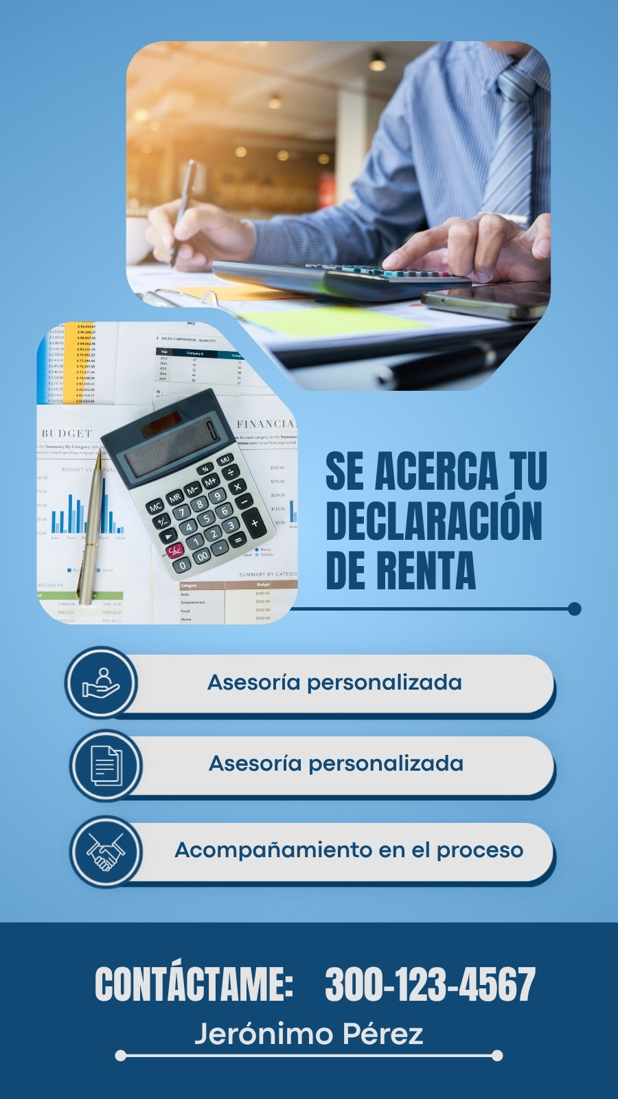 Azul Moderno Finanzas Historia de Instagram