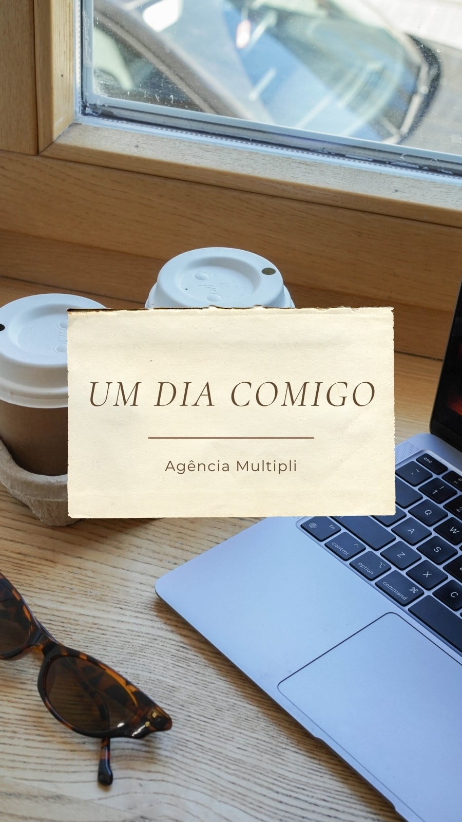 Capa para Reels um dia de trabalho colagem bege