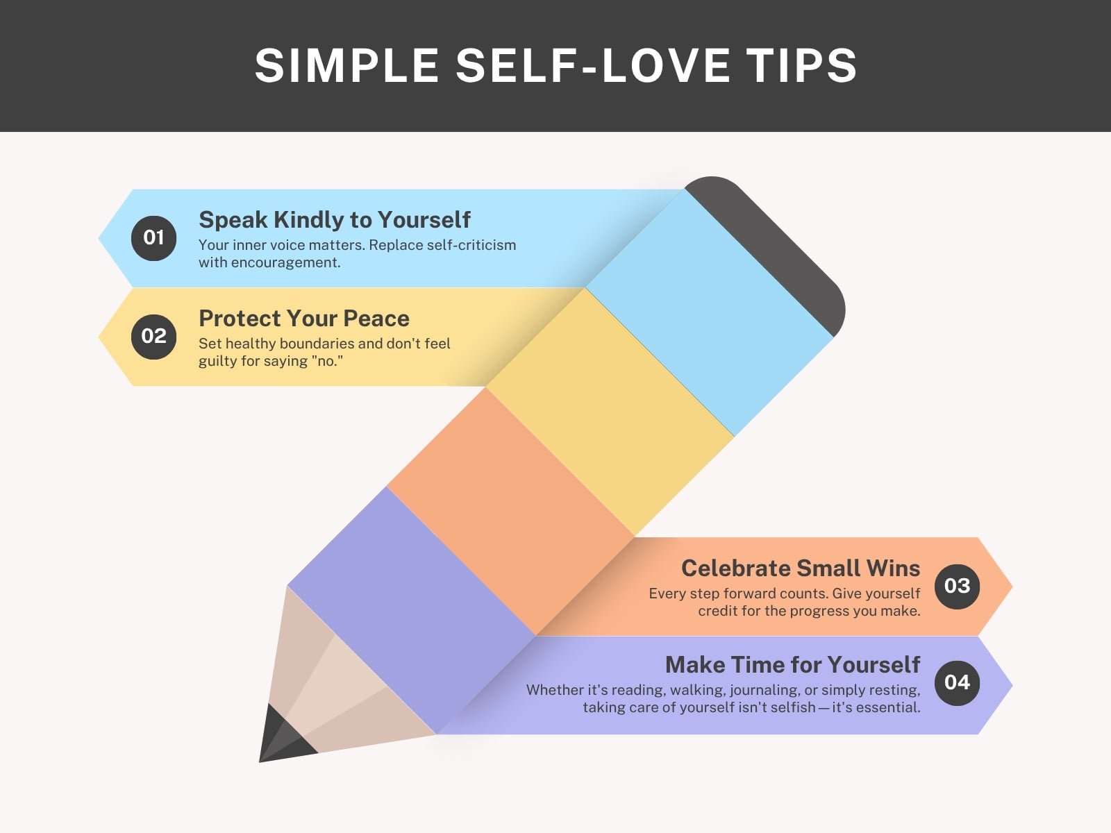 Beige and Blue Modern Simple Self-Love Tips Graph