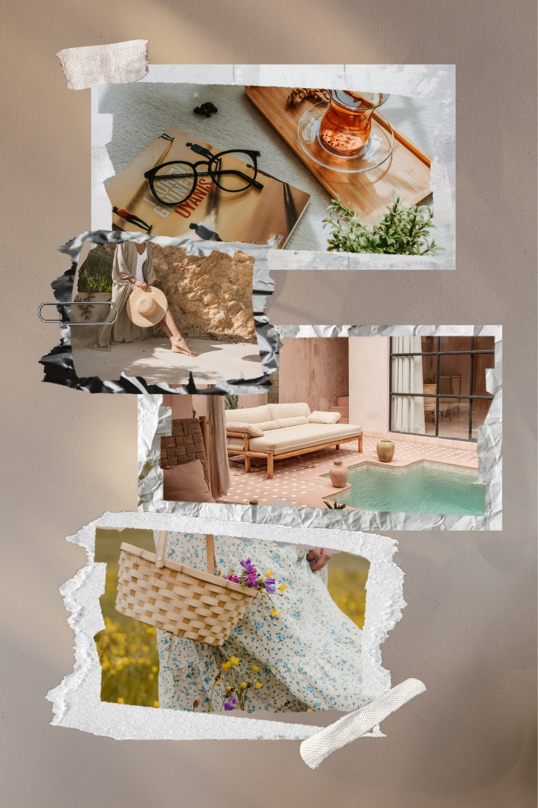 Beige Minimalist Aesthetic Photo Collage