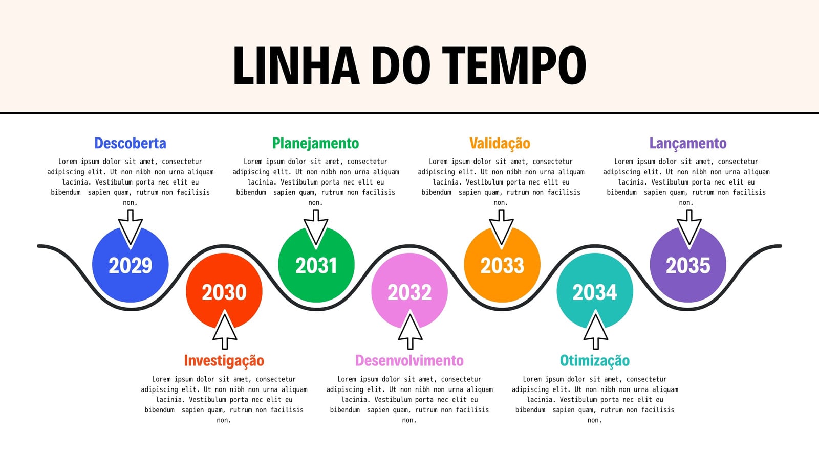 Apresentação Linha do Tempo Moderno Colorido